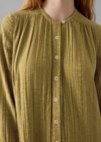 Crinkle Cotton Kaftan Nightdress | Soft Olive