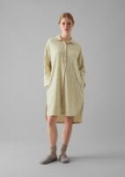 Nova Stripe Flannel Nightshirt | Ecru/Celery