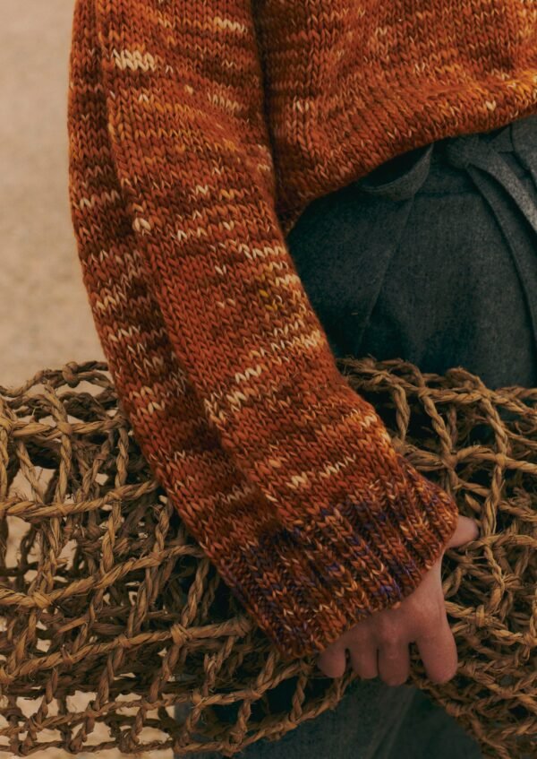 Hand Dyed Marl Sweater | Orange Mix