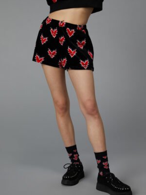 Flamin Hearts Velour Short