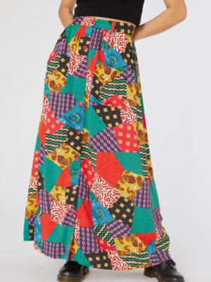 Patchwork Viscose Skirt