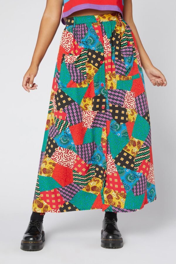 Patchwork Viscose Skirt